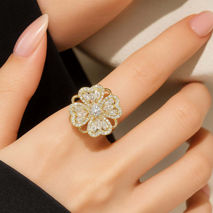 Anillo cuatro hojas