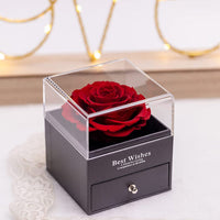 Rosa Eterna con Carta y Collar de Oro14k