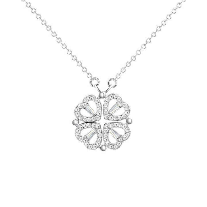 Collar Elegante - Trébol & Corazones de Oro14K
