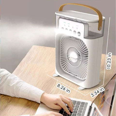 Aire Acondicionado Portátil 3 en 1 – Humidificador de Hielo y Luz LED