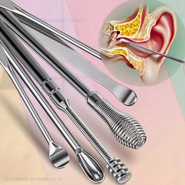 Kit de Limpieza de Oídos Acero Inoxidable