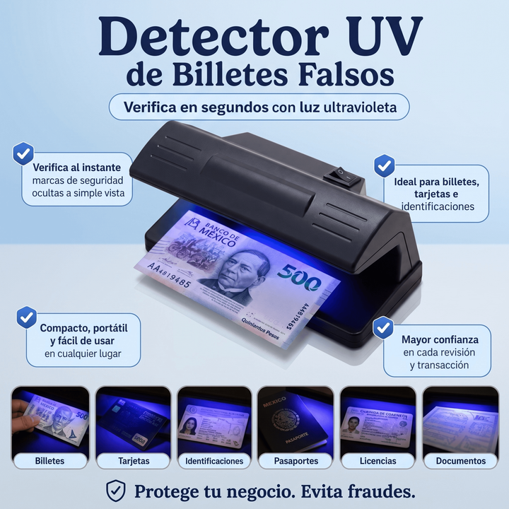 Detector UV de Billetes Falsos