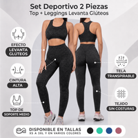 OFERTA 2X1 Set Deportivo 2 Piezas Top + Leggings