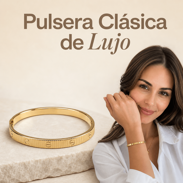 Pulsera de Lujo Clásica de Oro