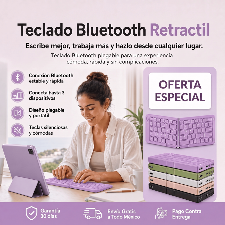 Teclado Bluetooth Retractil
